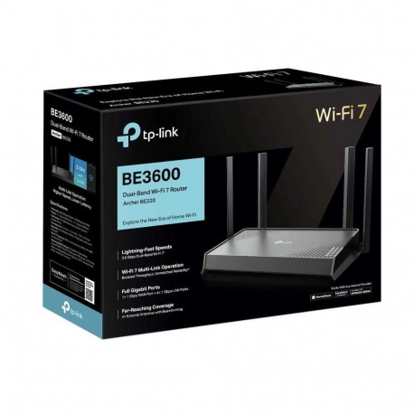 TP-Link juhtmevaba ruuter Archer BE220 Gigabit Ethernet kaheribaline (2.4GHz / 5GHz), must