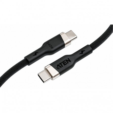 Aten 240W USB-C to USB-C Braided Charging Cable, 1 m | 2L-3101P240 | USB-C to USB-C