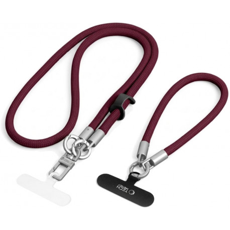 Tech-Protect phone strap Rope Crossbody & Wrist C10S, burgundy