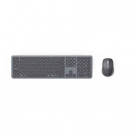 Hama U8173065 WKM-550 Multi Device Wireless Keyboard and Mouse Set with QWERTY Assist AI, Gray