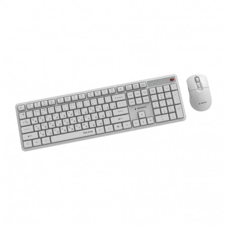 Gembird juhtmevaba klaviatuuri ja hiire komplekt Silent key Pro Business RU, valge