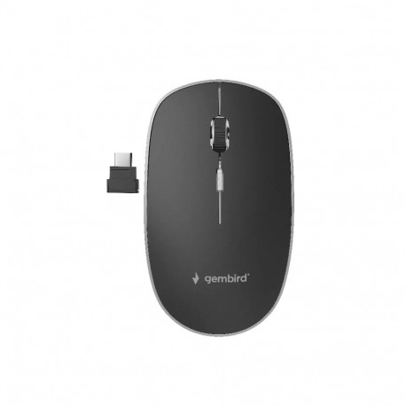 Gembird MUSW-4BSC-01 mouse Ambidextrous RF Wireless + USB Type-C Optical 1600 DPI
