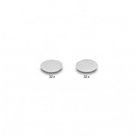 DeLOCK Hook-and-loop dots, round, 64 pieces white
