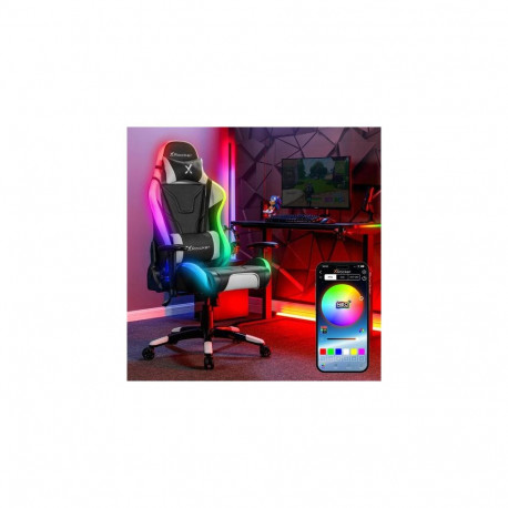 X Rocker Agility eSports RGB PC gaming chair Upholstered padded seat Black, Grey