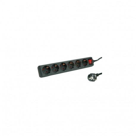 ROLINE 19.07.1075 power extension 3 m 6 AC outlet(s) Indoor Black