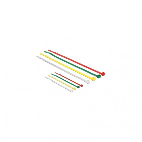 DeLOCK 18628 cable tie Nylon Green, Red, Transparent, Yellow 200 pc(s)