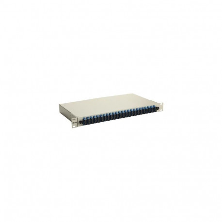 Equip 24-Port Fiber Optic Splice Box, SC Duplex, OS2, 1U, Equipped, Grey