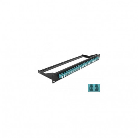 DeLOCK 19″ Fibre Patch Panel 24 port LC Duplex aqua