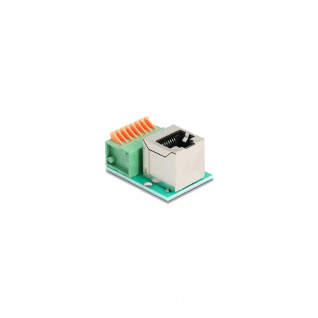 DeLOCK 90653 cable gender changer RJ45 8 pin terminal block Green, Silver