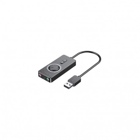 Vention USB 2.0 External Stereo Sound Adapter with Volume Control 0.15M Black ABS Type