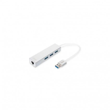 Digitus USB 3.0 3-Port Hub &amp; Gigabit LAN Adapter