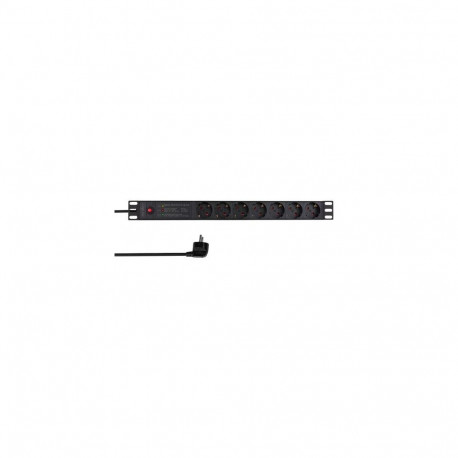 LogiLink PDU7C02 power distribution unit (PDU) 7 AC outlet(s) 1U Black