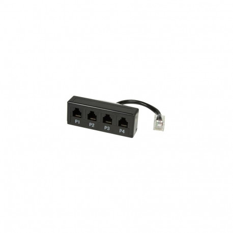 LogiLink 0.1m RJ45/4xRJ11 telephone splitter Black