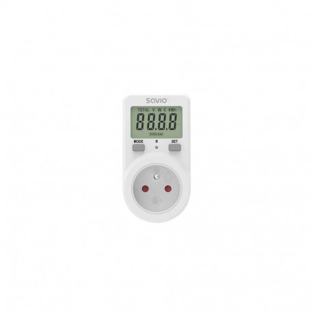 Savio AE-02 wattmeter White Plastic Built-in display LCD 3680 - 3680 W