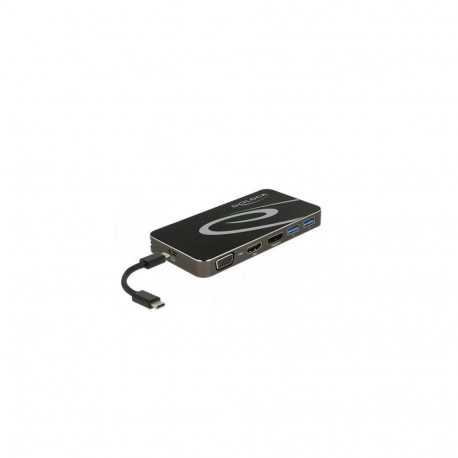 DeLOCK USB Type-C 3.2 Dockingstation 4K HDMI DP / 1080p VGA, USB Hub und PD 3.0