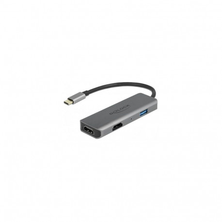 DeLOCK USB Type-C Dual HDMI Adapter with 4K 60 Hz and USB Port