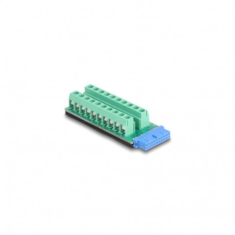 DeLOCK 67191 cable gender changer USB header - 19 pin Terminal block - 20 pin Black, Green