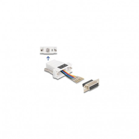 DeLOCK 67088 cable gender changer D-Sub 15 RJ12 White