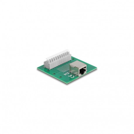 DeLOCK RJ50 female to Terminal Block with push-button for DIN rail