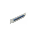 DeLOCK 10″ Fiber Optic Patch Panel 12 Port SC Simplex blue 1U grey