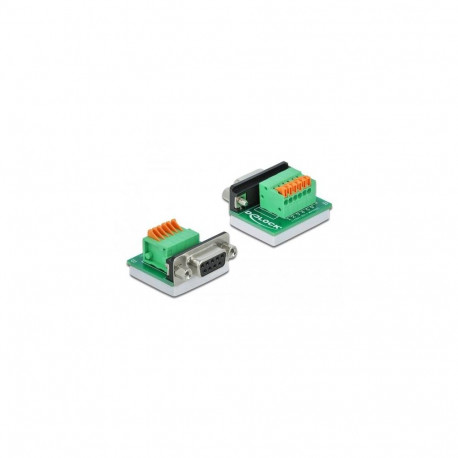 DeLOCK D-Sub9 female to Terminal Block with Push Button horizontal