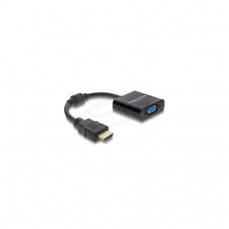 DeLOCK 61077 video cable adapter 0.15 m HDMI Type A (Standard) VGA (D-Sub) Black