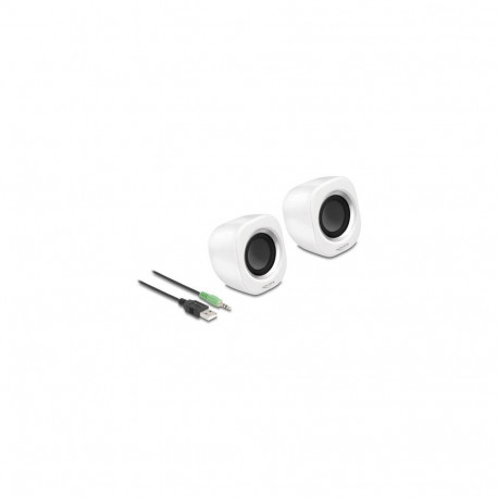 DeLOCK Mini Stereo PC Speaker with 3.5 mm stereo jack male and USB powered