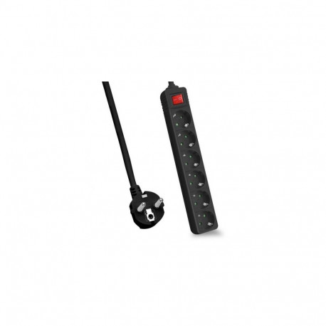 Helos 262811 power extension 5 m 6 AC outlet(s) Indoor Black