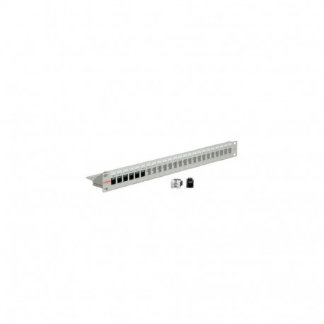 ROLINE Keystone 19'' Module frame Cat.5/Cat.6, 24 Ports, blank, unshielded light grey