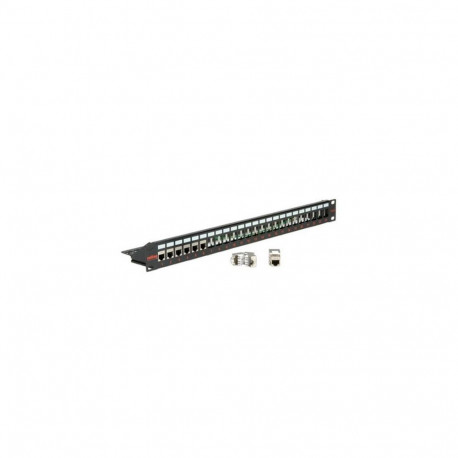 ROLINE Keystone 19'' Module frame Cat.5/Cat.6/Cat.6a, 24 Ports, shielded black
