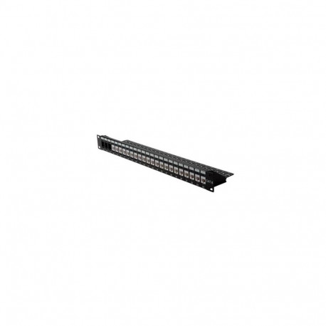 ROLINE Keystone 19'' Module frame Cat.5/Cat.6, 24 Ports, blank, unshielded black