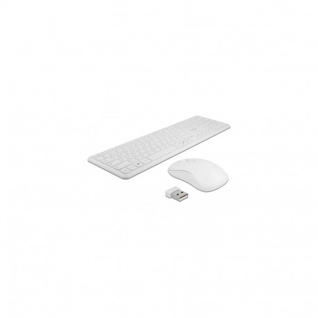 DeLOCK 12703 keyboard Mouse included Universal RF Wireless QWERTZ German White