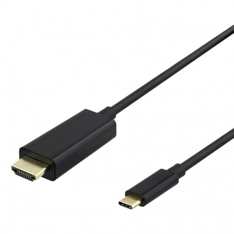 DELTACO USB-C–HDMI-kaabel USBC-HDMI1005-K / 00140018 4K UHD 0,5m, kuldne, must
