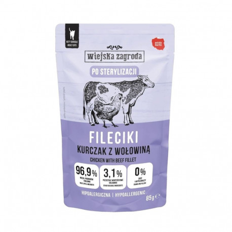 WIEJSKA ZAGRODA Chicken with beef Sterilised - wet cat food - 85g