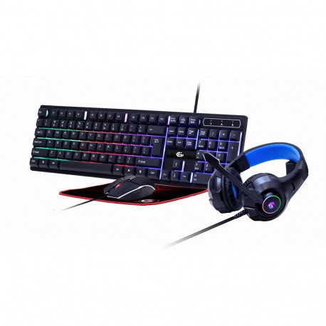 Gembird mängurklaviatuur GGS-UMGL4-02 hiir kaasas USB QWERTY US English, must