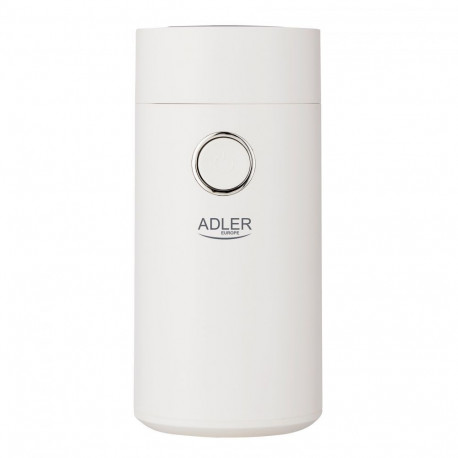 Adler Coffee Mill AD 4446ws 150 W, Coffee beans capacity 75 g, White