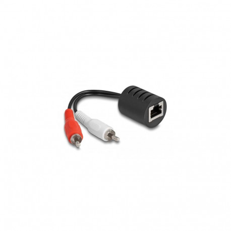 DeLOCK Stereo Audio Extender RJ45 jack to 2 x RCA plug Cat.5 up to 50 m set 2 pieces