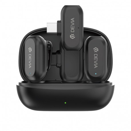 Devia microphone for smartphone USB-C wireless 2in1 black