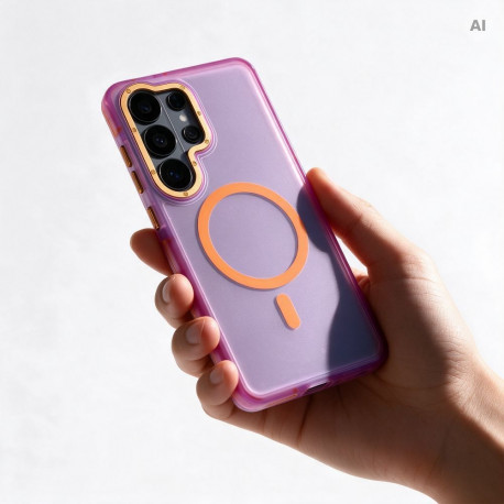 Case for Samsung S26 Forcell F-Protect Vivid Premium compatible with MagSafe purple