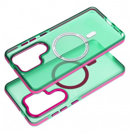 Case for Samsung A07 / A08 Forcell F-Protect Vivid Premium compatible with MagSafe green