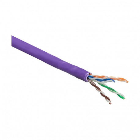 Cat 6 U/UTP täisjuhtmega paigalduskaabel ilma paarieraldajata LSZH CPR euroklass DCA 24AWG 305m, vio