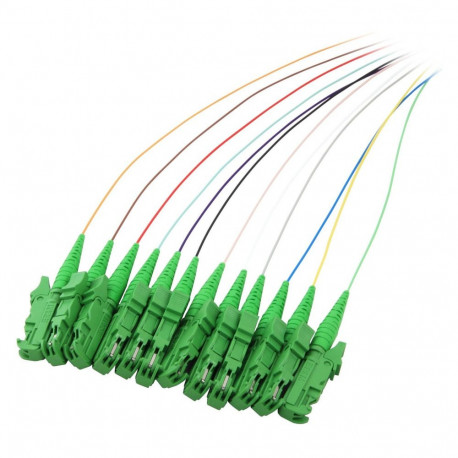 "EFB O0769.2 Faserpigtail E2000 APC8° OS2 1 Set=12Stk gn/ws G652D"