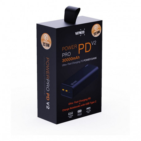 "Verico Power Pro PD Powerbank 30.000mAh schwarz"