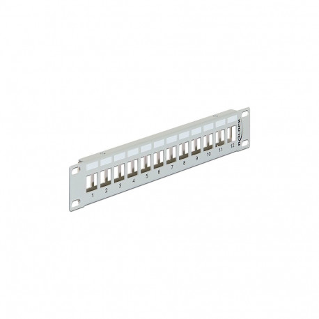 "10"" Keystone Patchpanel 12 Port Metall grau"