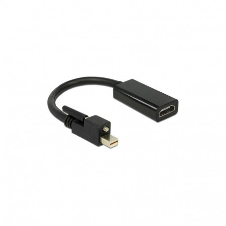 Adapter mini DisplayPort 1.2 pistik kruviga – HDMI pesa, 4K, aktiivne, must