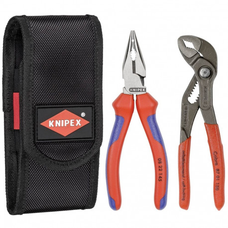 Mini-Zangenset, in Werkzeug-Gürteltasche (rot/schwarz, 2-teilig)