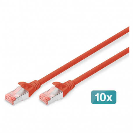 DIGITUS CAT 6 S/FTP patchkaabel, 10tk, 1m, punane