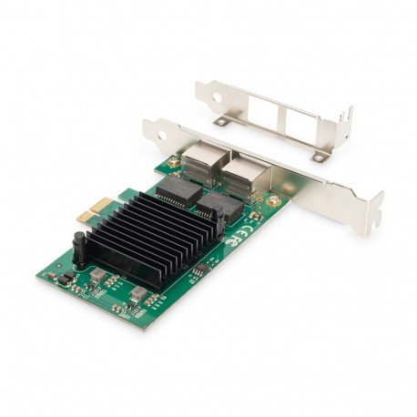 Digitus Gigabit Ethernet PCI Express kaart, 2-porti 32-bitine, madala profiiliga kinnitus, Intel kii