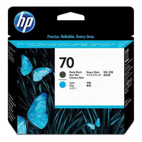 "HP 70 original printhead C9404A matte black and cyan standard capacity 1-pack"