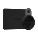 Bluetooth Tracker - Chipolo Card & Loop Rechargeable Tracker for iOS & Android, Black
